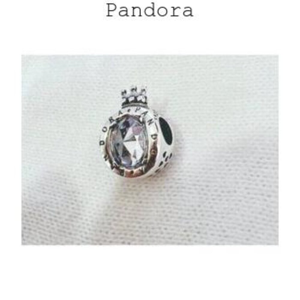 Pandora Sterling Silver Clear Sparkling Crown O Charm For Bracelet S925ALE Silve - Picture 5 of 5